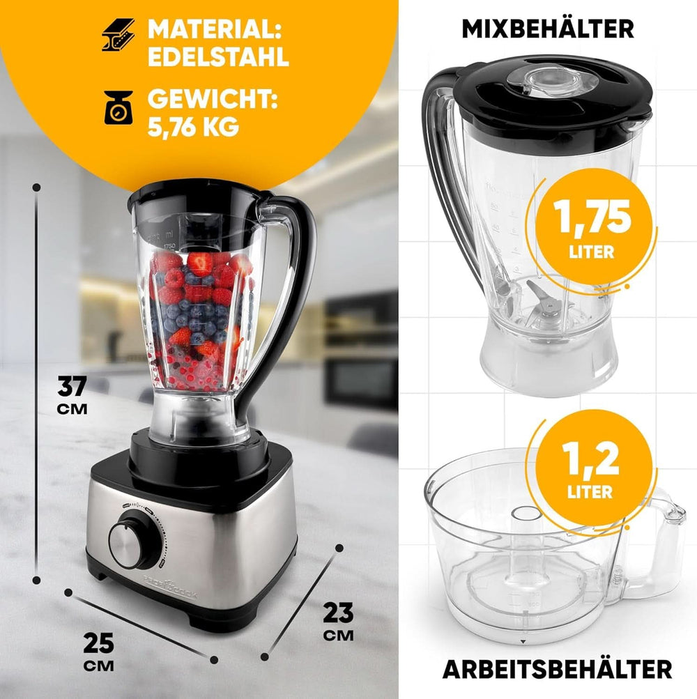 Proficook® 3In1 Küchenmaschine | Mixer, Küchenmaschine und Entsafter, 1200 W Mutter und Kind Naty Shop