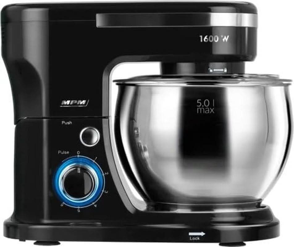 MPM - Planeten-Küchenmaschine Mit 2 Rührschüsseln 4 & 5 Liter - 1600W Küchenmaschine - Schwarz Mutter und Kind Naty Shop