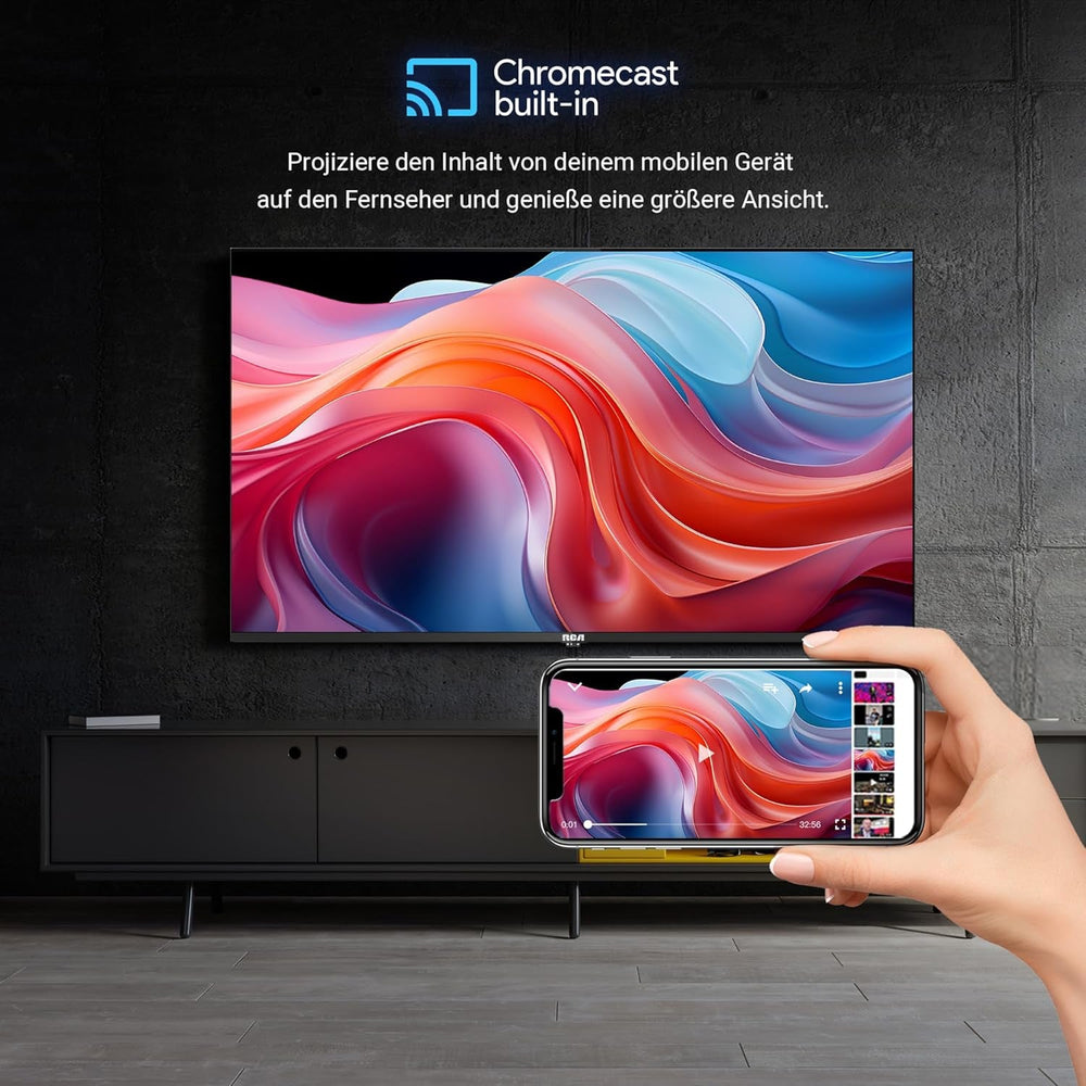 Televizor inteligent RCA de 50 de inci QLED 4K UHD HDR, Android TV, WiFi, Bluetooth