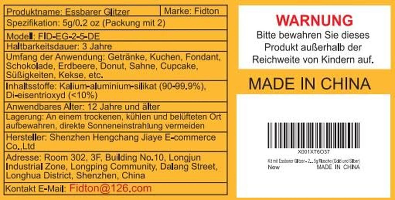 Glitter comestibil, pudra, 5 grame Glitter Naty Shop