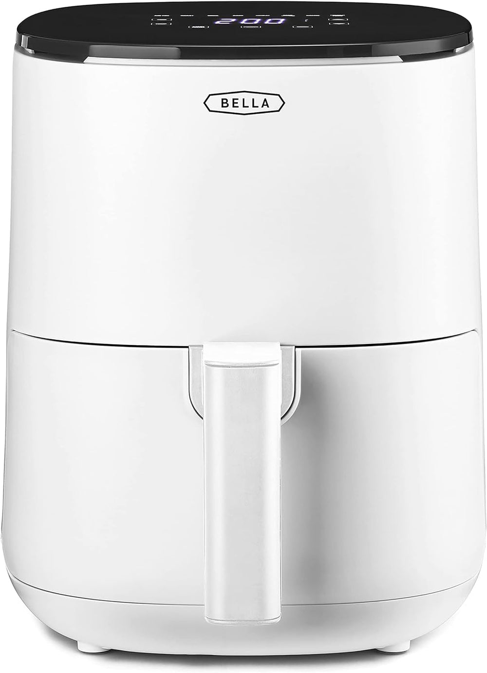 BELLA Heißluftfritteuse 1,9 l, kompakter 5-in-1-Multikocher, Antihaftbeschichtung, spülmaschinenfest, Korbgeräte Naty Shop, Weiß, 3 l Touchscreen