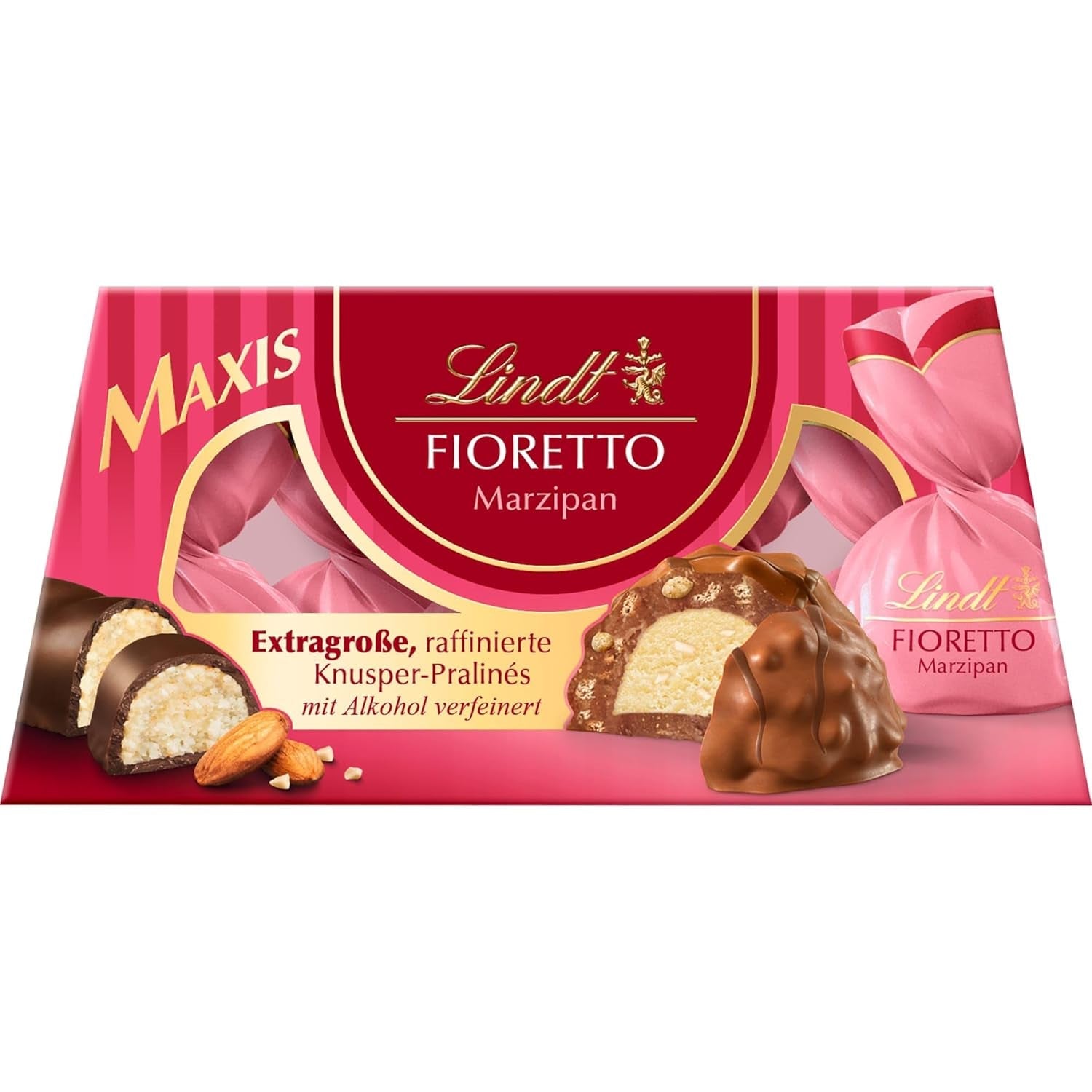 Lindt Chocolate | Set cadou FIORETTO Zabaione | 138g | 6 praline de ciocolată cu lapte cu umplutură de trufe Zabaione și topping crocant, conținând alcool | Cadou de ciocolată