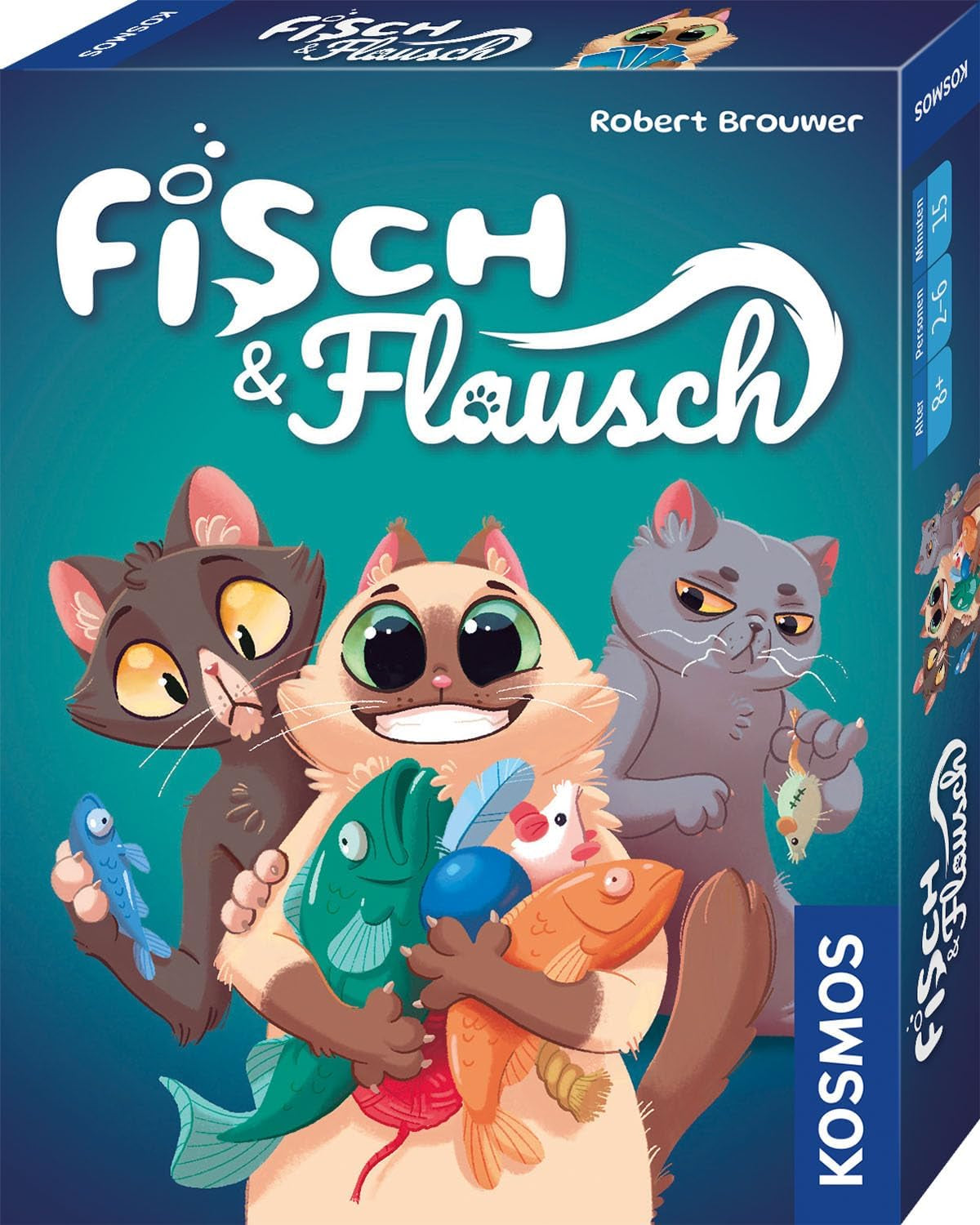 Kosmos 741846 Fish & Fluff Kartenspiel, ein lustiges Bietspiel für die ganze Familie, Brettspiel für 2–6 Spieler ab 8 Jahren, Partyspiel