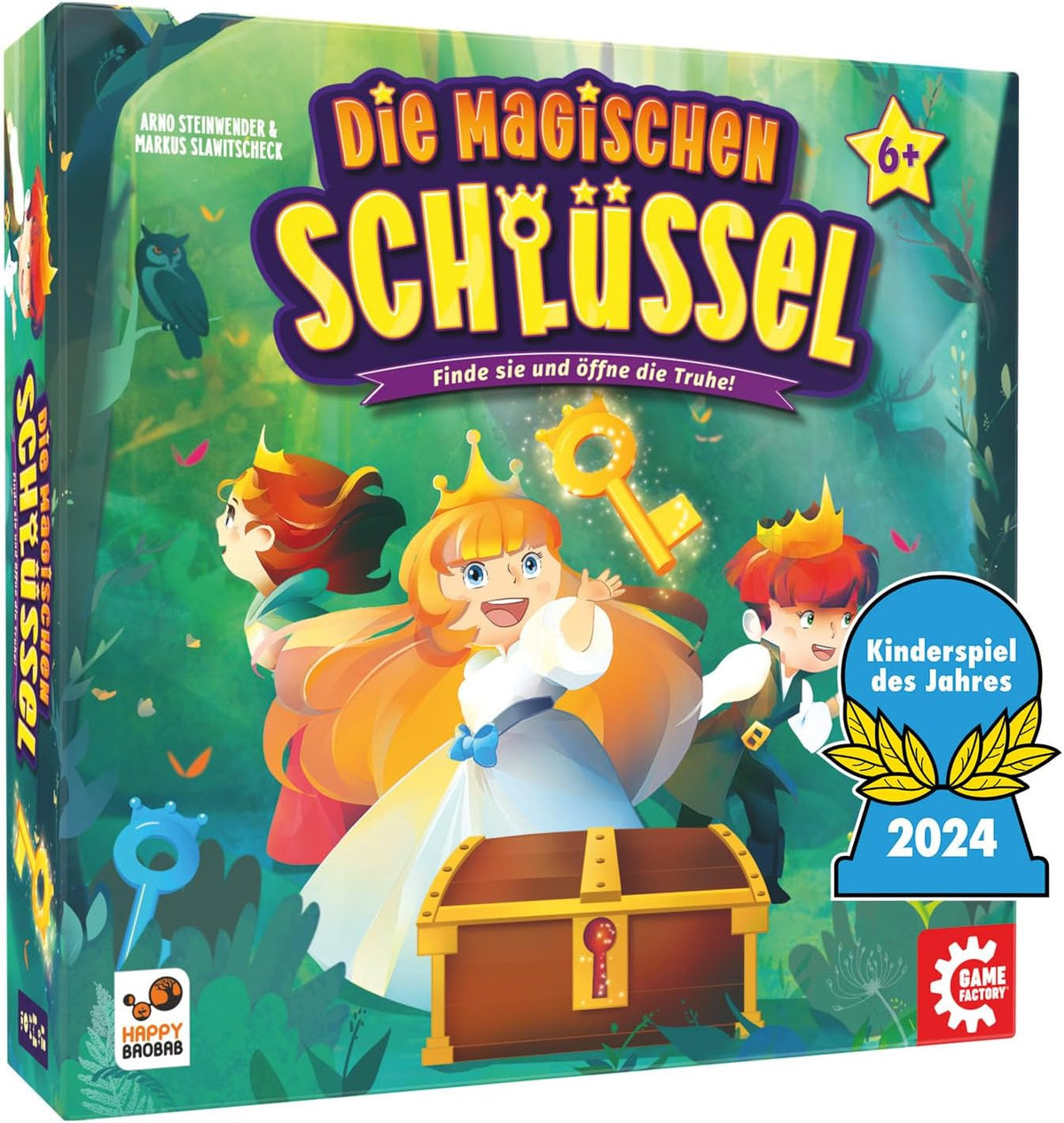 Game Factory 646323 Magic Keys, entzückendes Würfelspiel für Kinder ab 6 Jahren, Familienspiel für 2–4 Spieler, Spiel des Jahres 2024 für Kinder