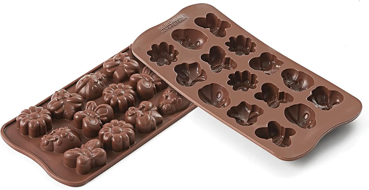 Silikomart 199199, Form für Schokolade, Frühlingsmodell, 15 Pralinen, Brown Kitchen Naty Shop