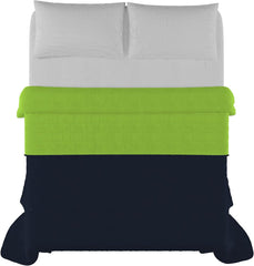 Cuvertură elegantă pentru pat dublu 260 X 270 Cm Blu Scuro/Verde Mela Paturi si Cuverturi Besuche den Italian Bed Linen-Store
