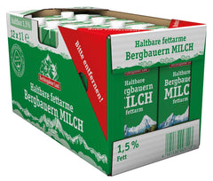 Berchtesgadener Land Haltbare Bergbauern-Milch, 1,5% Fett, 12er Pack (12 x 1 l)