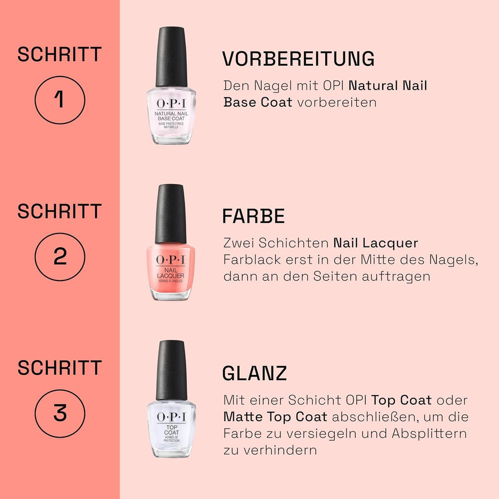 Oja OPI Nail Lacquer White Shades – Oja cu uscare rapidă, rezistentă la ciobire și de lungă durată – durează până la 7 zile – cu pensulă ProWide extra-lată