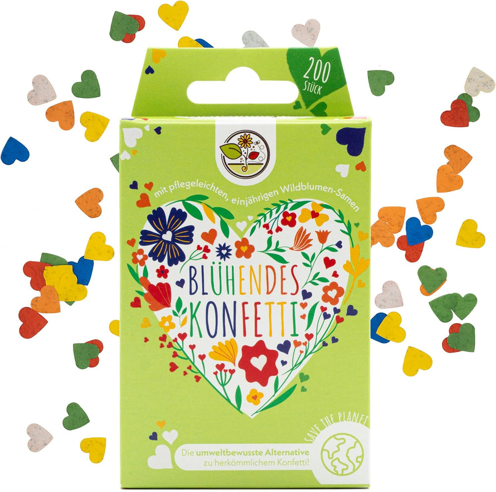 Blühendes Saatgut Konfetti Für Bunte Wildblumen - Farbenfrohes Blumenkonfetti Aus 100% Biologisch Abbaubarem Samenpapier (Ca. 600X Stück)