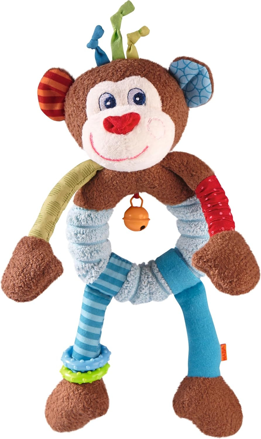 HABA 302999 - Lino maimuța, jucărie de pluș cu o mulțime de efecte cu care să te joci și să descoperi, jucărie pentru copii de la 6 luni Jucarii Bebe Naty Shop