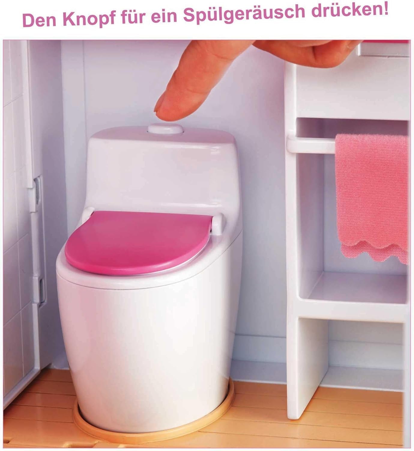 Barbie-Puppenhaus, Traumvilla-Puppe, komplett möbliert, 3 Etagen, 8 Zimmer inklusive Pool, Rutsche und Aufzug, 70 Zubehörteile, Spielzeug ab 3 Jahren, GNH53 Naty Shop Puppenhäuser