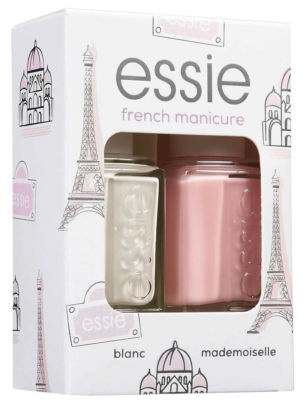 Set Essie Nailart pentru manichiură franceză (nr. 01 blanc, nr. 13 mademoiselle), ojă exclusivă: de înaltă calitate, rezistentă și intens colorată