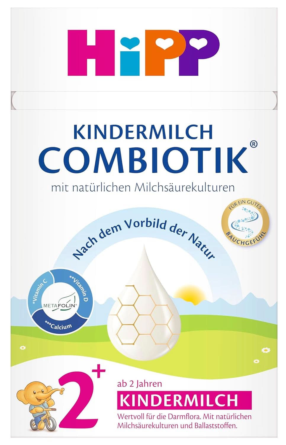 Hipp Milchnahrung Combiotik Milch für Bio-Kinder Combiotik 2+, 4 x 600 Gramm Mutter und Kind Naty Shop