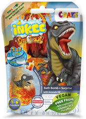 INKEE SURPRISE DINO, eiförmige Badebombe mit Dinosaurierfiguren und Überraschungen, 100 Gramm. Dusche und Bad Naty Shop 1 x Dinorex