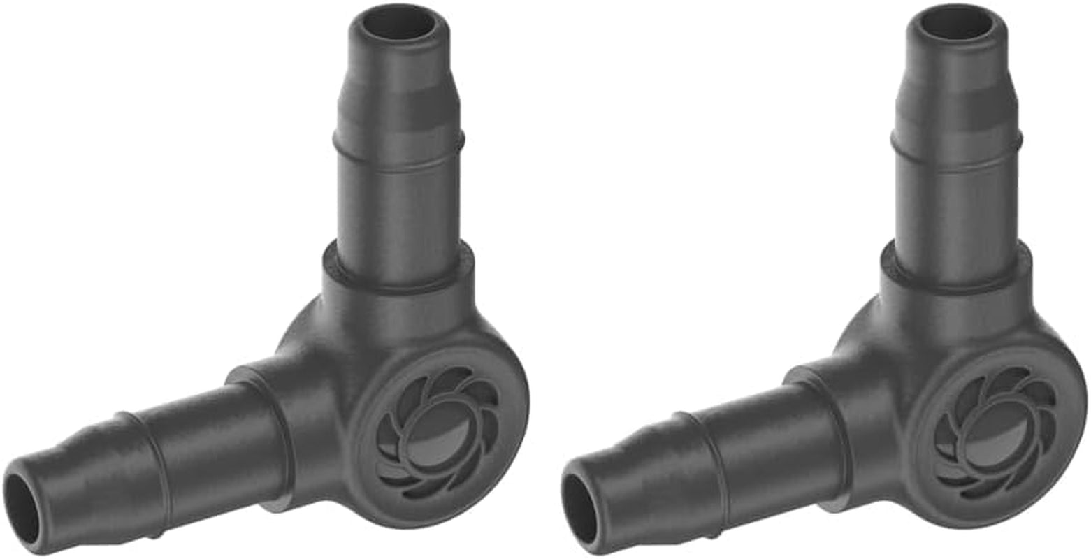Piesă în L pentru sistemul de picurare Gardena Micro-Drip 4,6 mm (3/16 inch): Pentru schimbarea direcției de distribuție și a liniilor de picurare cu 90 de grade, instalare fără îndoiri, tehnologie de conectare ușoară și flexibilă (13212-20)