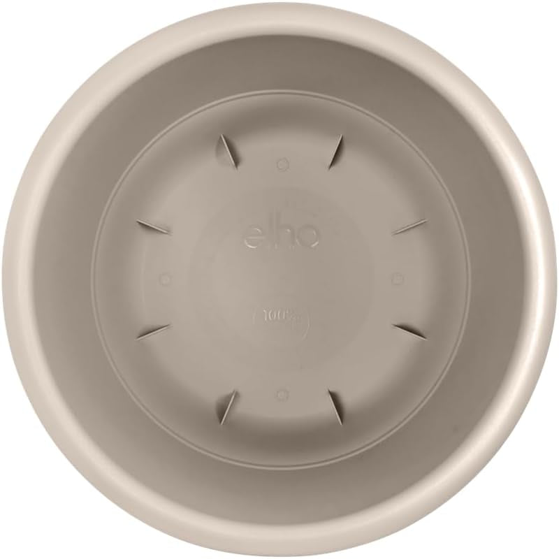 elho Amiga Round 47 - Ghiveci pentru flori pentru interior și exterior - 100% plastic reciclat - Ø 47,0 x Î 35,3 cm - Bej/Bej Ciupercă