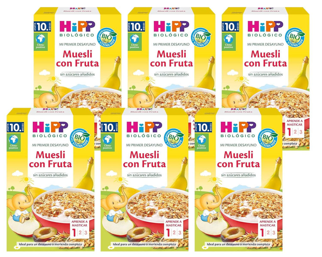 Muesli de fructe ecologic Hipp, pachet de 6 x 200 grame Cereale Naty Shop 6 x 200 grame Muesli cu fructe