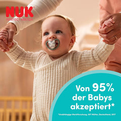 Suzete NUK Perfect Match Air pentru bebeluși | 6-18 luni | Suzete ortodontice care promovează circulația aerului și previn erupțiile cutanate cauzate de salivație | Acceptare 95% de către bebeluși** | Disney Mickey Mouse | Pachet de 2