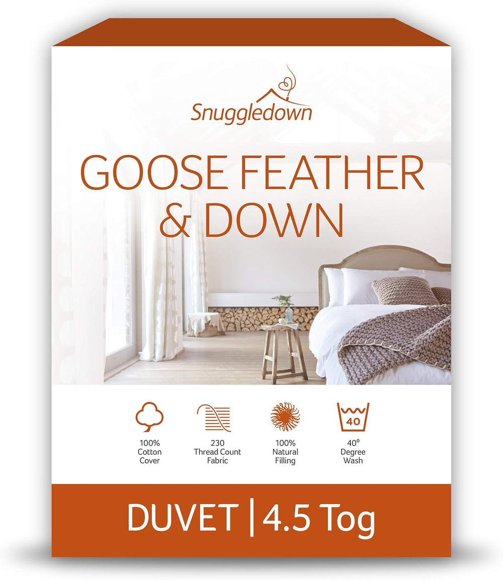 Snuggledown Freshwash-Allergiedecke, 13,5 Tog, winterwarm, Baumwolle, Weiß, Bettdecken und Bettdecken für Einzelbetten, Naty Shop, Doppelbett 4,5 Tog