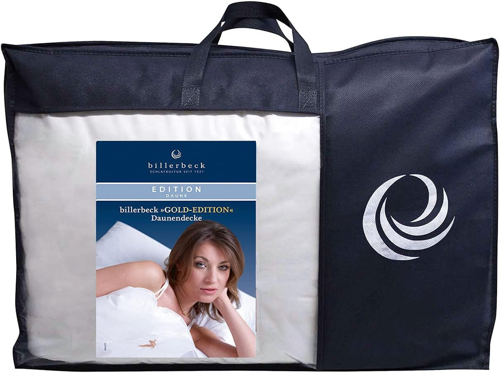 Plapuma din puf Billerbeck - E04 Gold Edition - Plapuma pentru toate anotimpurile - 135 X 200 Cm Plapuma cu puf real - Nivel mediu de căldură Plapumi si pilote Naty Shop