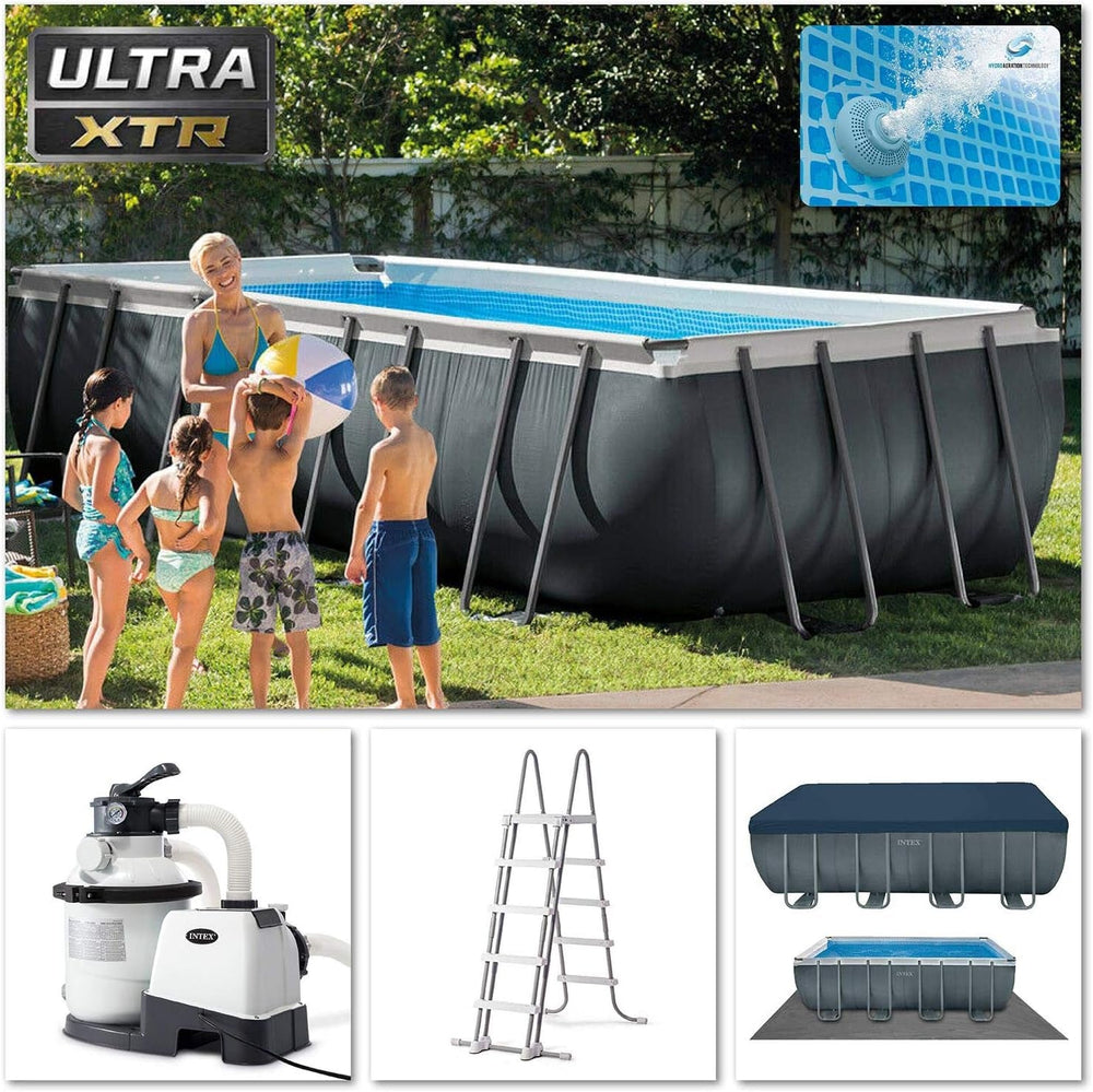 Set cadru piscină Ultra Quadra, 549 x 274 x 132 cm, XTR 26356 și cadă pentru picioare - Accesorii piscină - Cadă pentru picioare piscină - 45,72 x 8,89 x 55,88 cm