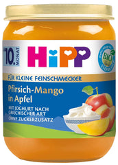 Hipp Bio Fruit Duet Fruchtjoghurt, 6er Pack (6 x 160 g) Mother and Baby Naty Shop 6 x 160 Gramm Pfirsiche-Mango in Apfelpüree mit griechischem Joghurt