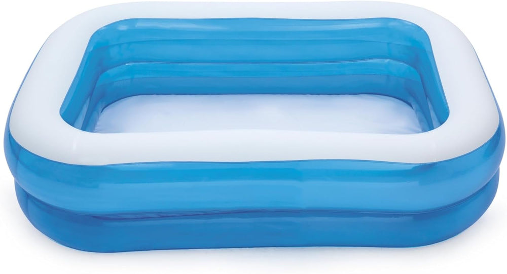 Bestway - Piscină gonflabilă dreptunghiulară Deluxe albastră, 211 x 132 x 46 cm, Albastră/Alb