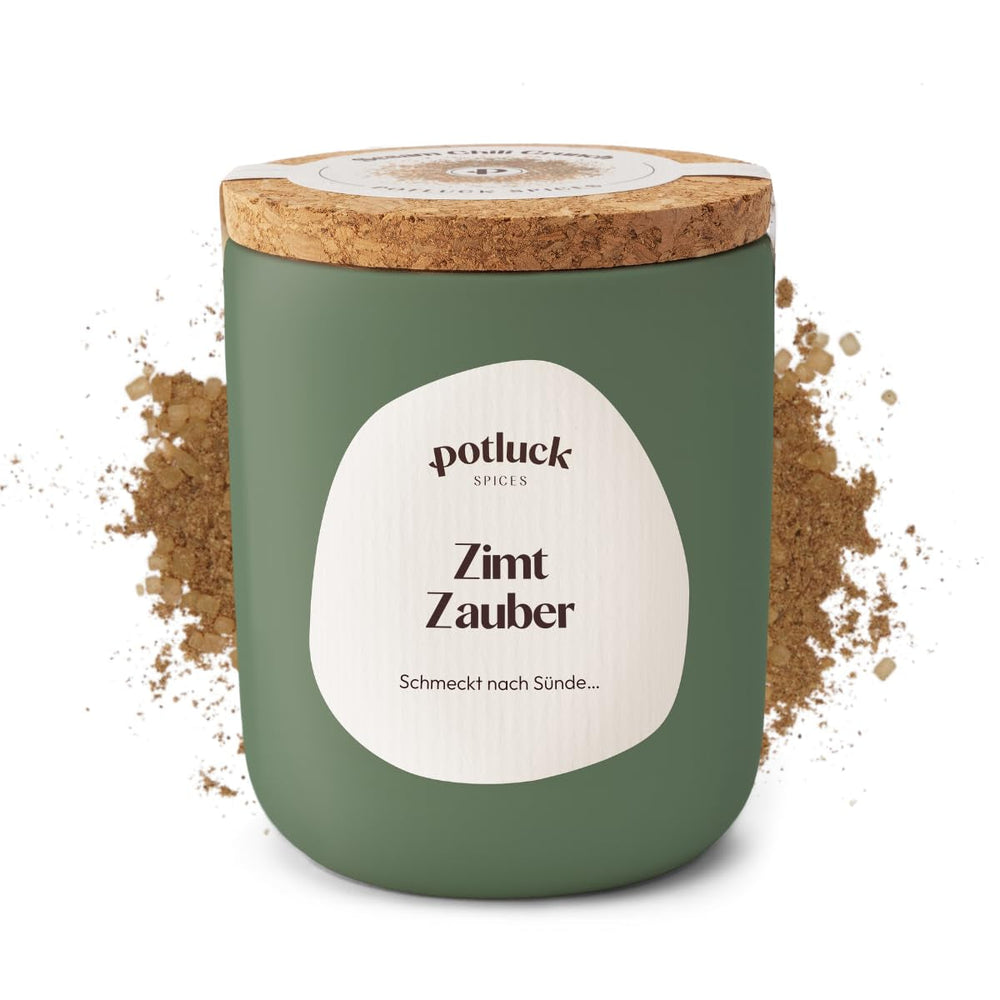 Potluck | Zimt Zauber | Würzmischung im Keramiktopf | 90g | Vegan, glutenfrei und mit natürlichen Inhaltsstoffen