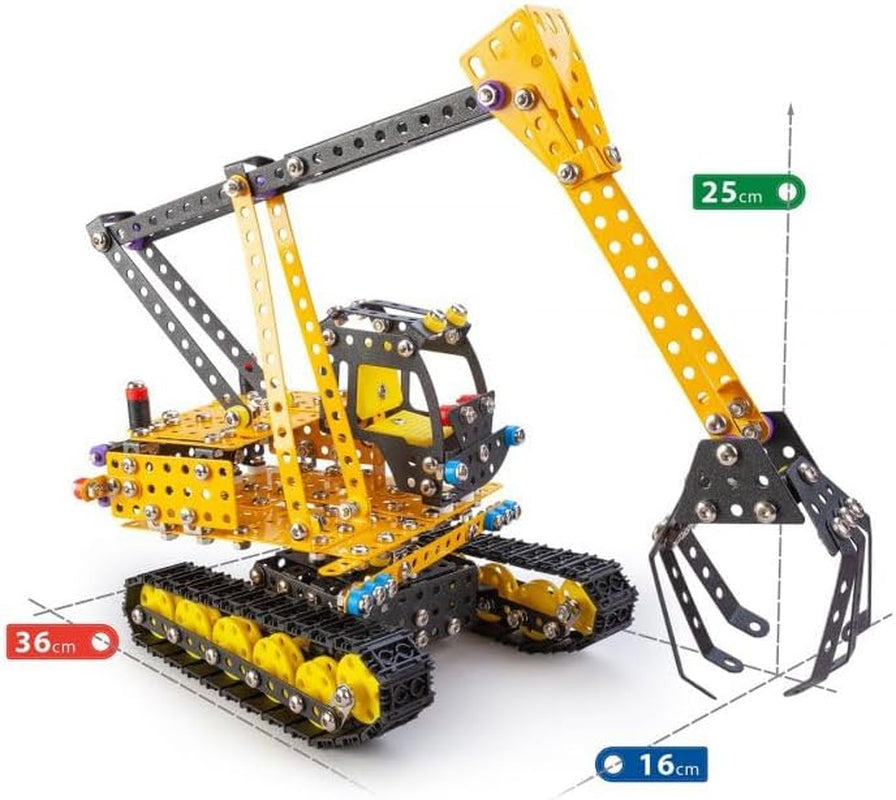 Constructor Pro Melman – Metallbauspiel – 866 Teile – XXL Raupenbagger zum Zusammenbauen – Expertenkoffer ab 8 Jahren