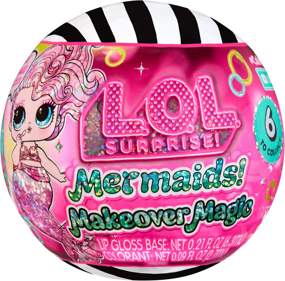 L.O.L. Surprise! Mermaids Makeover Magic Baby Sisters – Farbwechselnder Meerjungfrauenschwanz mit Muschel-Kugel zum Ausstellen, 6 Puppen zum Sammeln – ab 4 Jahren, Series 1