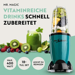 Gourmetmaxx Mr Magic Blender, Smoothie Maker mit XXL Naty Shop Zubehörpaket