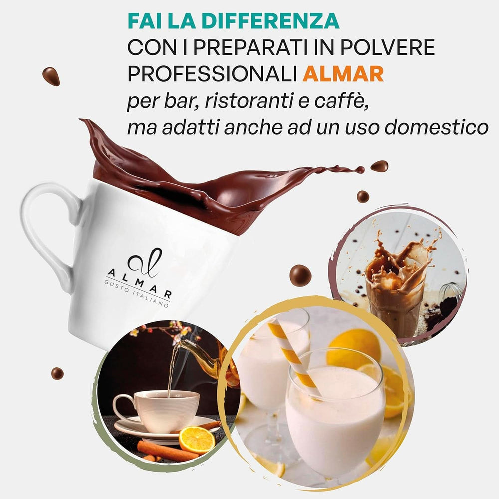 Italienische heiße Schokolade Cortina TART BITTER SCHOKOLADE, 15 Beutel x 30 Gramm Kakao und heiße Schokolade Naty Shop