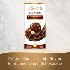Lindt Chocolate Creation Hazelnut De Luxe Fine Dark, 150 Gramm Schokoladensüßigkeit Naty Shop