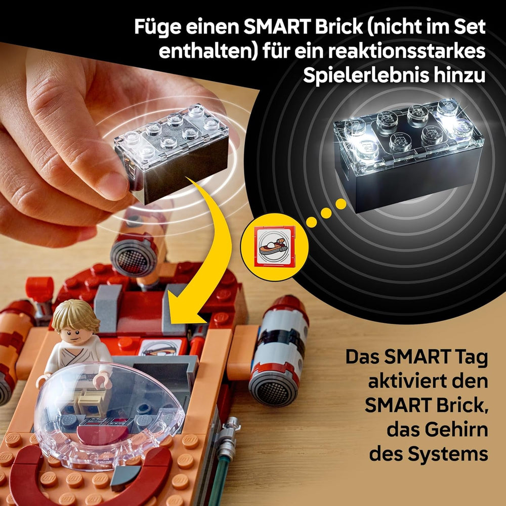 LEGO Star Wars 75420 SMART Play: Lukes Landspeeder - Kompatibles Interaktives Spielzeug inkl. SMART Tag und Luke Skywalker Minifigur - Geschenkidee für Jungen, Mädchen & Erwachsene Fans ab 6 Jahren