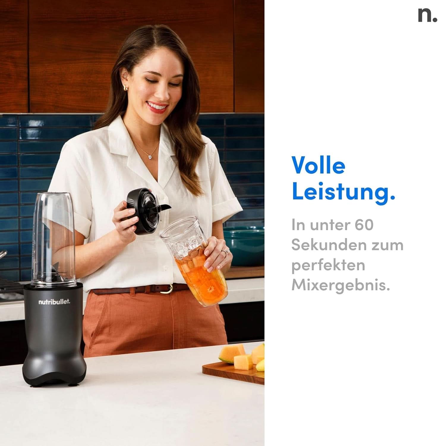 Nutribullet Personal Blender, Der leistungsstärkste Mixer Für Eine Portion, 1000 Watt Und Leiser Motor, 900 Ml Becher Aus Tritan Renew, Leuchtende Touch-Bedienknöpfe, Dunkel Grau Bucatarie Naty Shop