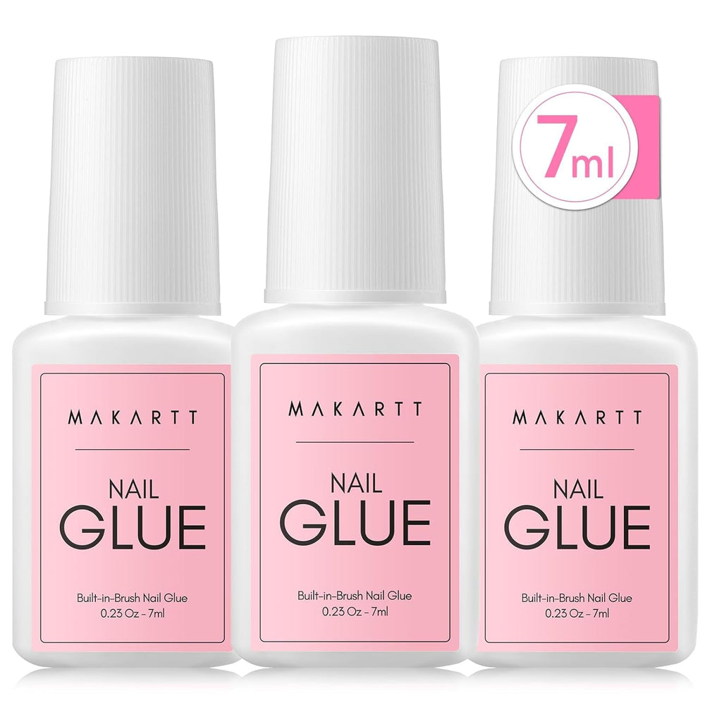 Lipici de unghii Makartt extra puternic pentru unghii artificiale, uscare rapidă în 5 secunde, lipici acrilic pentru vârfuri de unghii sau unghii reparate, nu necesită întărire cu lampa UV, 7 ml