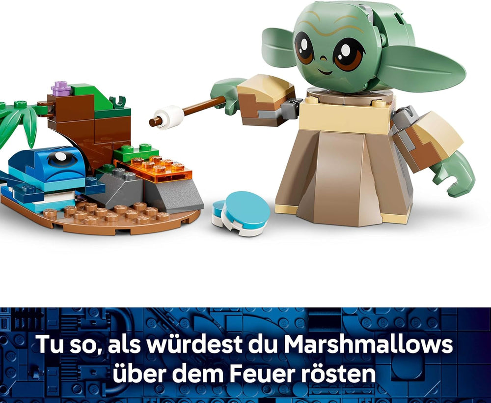 LEGO Star Wars 75443 Grogus Zuhause - Spielzeug mit Grogu Figur & Sorgan Frosch sowie Katapult & blauen Makronen - Geschenk für Jungen & Mädchen ab 4 Jahren und Fans von The Mandalorian