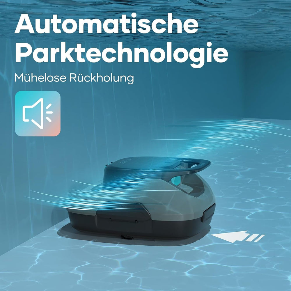 Robot de piscină AIPER Scuba SE, curățitor de piscină fără fir cu baterie, timp de curățare de 90 de minute, curățare automată cu funcție de auto-parcare, curățitor de piscină ușor, ideal pentru piscine cu fund plat