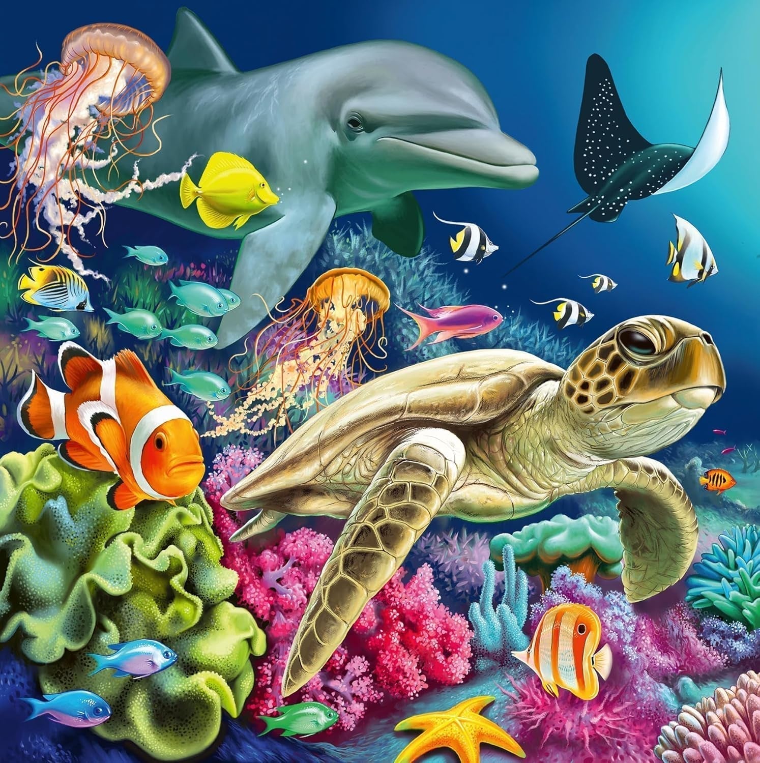 Ravensburger puzzle pentru copii - 12000859 Lumea subacvatică încântătoare - 3X49 piese puzzle pentru copii cu vârsta de peste 5 ani Puzzle Naty Shop