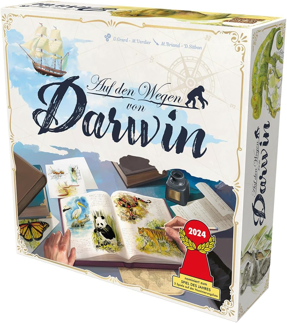 Sorry, We're French, Darwin's Paths, Familienspiel, Spiel des Jahres 2024 nominiert, 2-5 Spieler, ab 8 Jahren, 30 Minuten, Deutsch