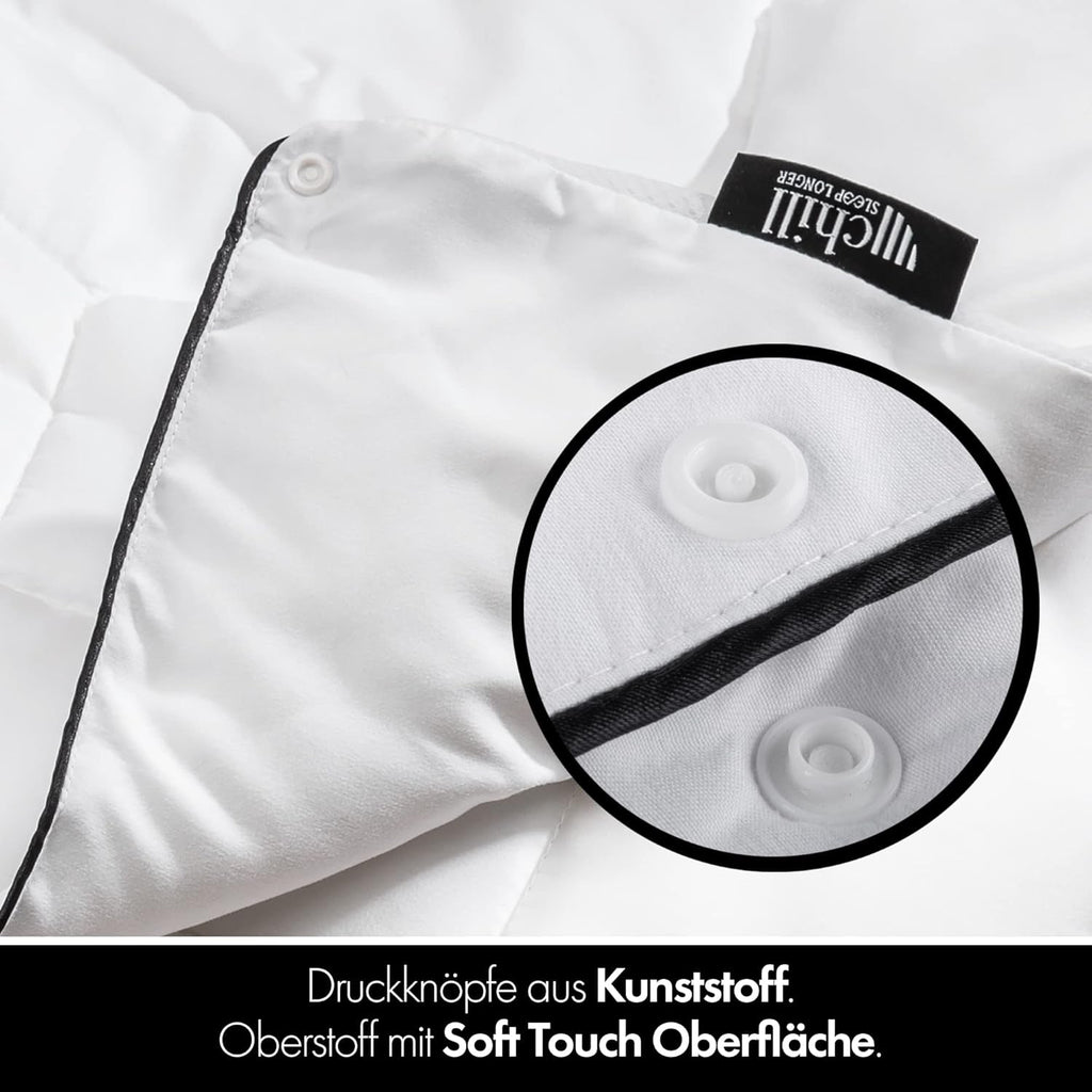 Plapumă 4 anotimpuri 135X200-2 în 1 plapumă all-season 135X200 - Plapumă respirabilă, lavabilă și vegană - Plapumă duo cu bandă de confort pentru dormit - Umplutură 500G & 700G Plapumi si pilote Naty Shop