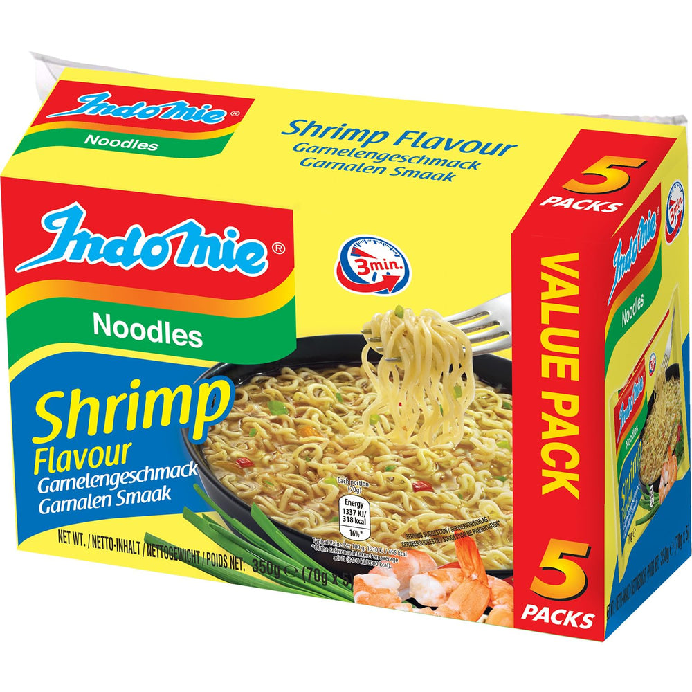 INDOMIE - Instantnudeln mit Garnelen, 5er Pack - (1 x 5 x 70 g)