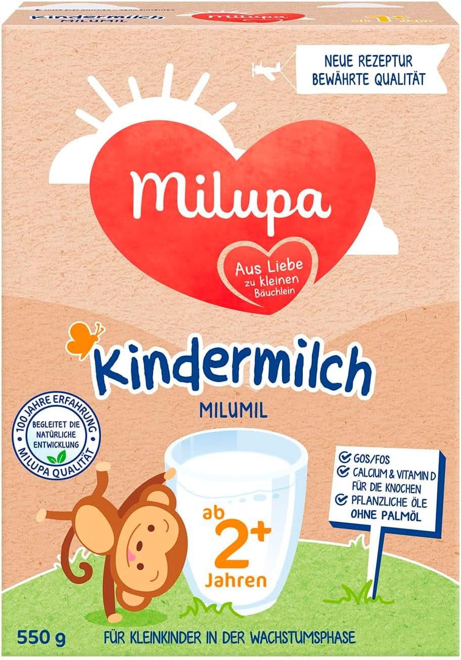 Milupa Milch für Kinder Milumil 1 plus - ab 1 Jahr - für Kleinkinder in der Wachstumsphase - begleitet die natürliche Entwicklung - 5 x 550 g Pulver Mutter und Kind Naty Shop Milupa Milumil Milch für Kinder 2+ 550 Gramm