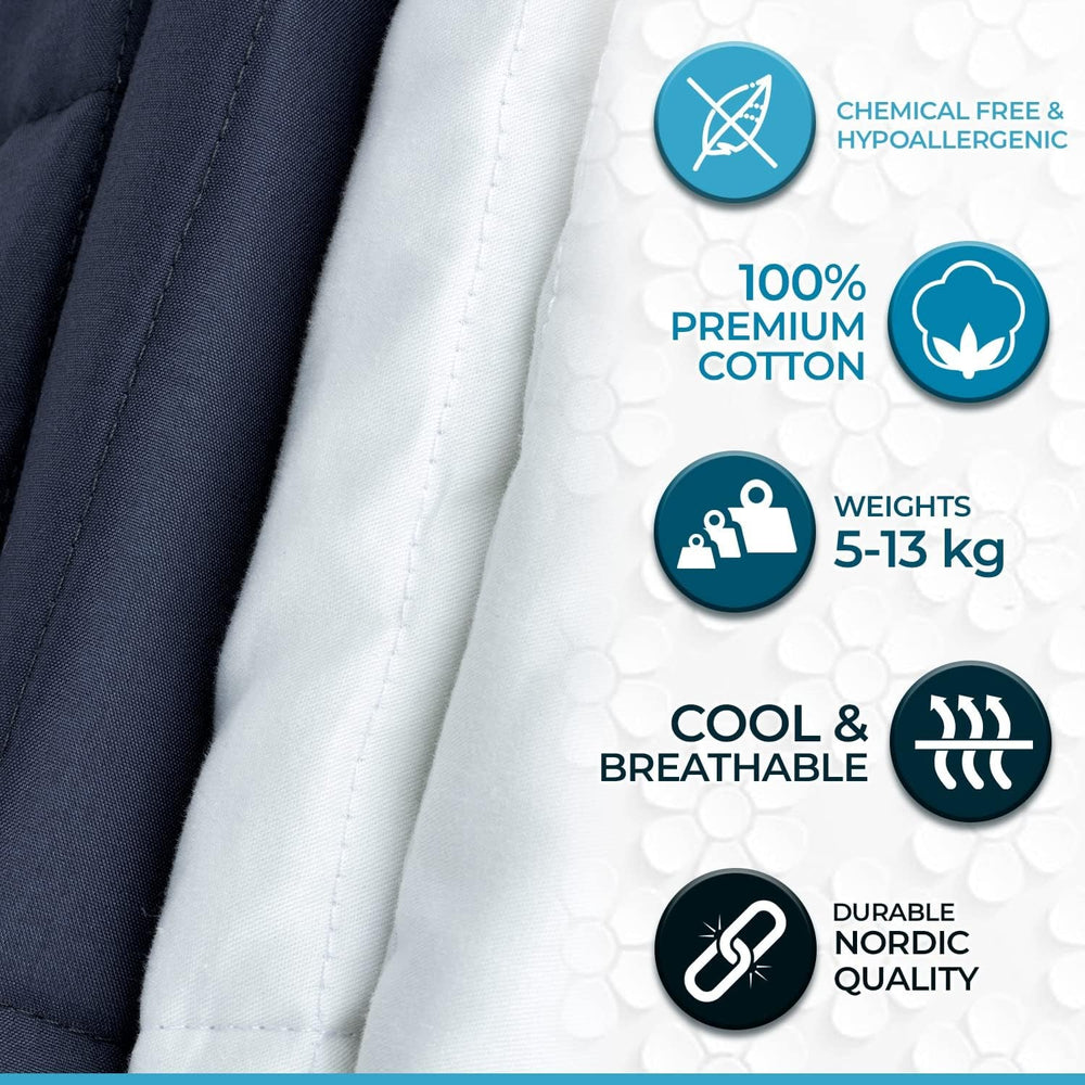 Polar Night Gewichtsdecke für Erwachsene 150 x 200 cm, 9 kg – Gewichtsdecke für tiefen Schlaf, schwere Decke, Therapiedecke aus 100 % Mikrofaser, Entspannungsdecke Oeko-Tex® 100 Comforter Standard-Betten und Decken Polar Night