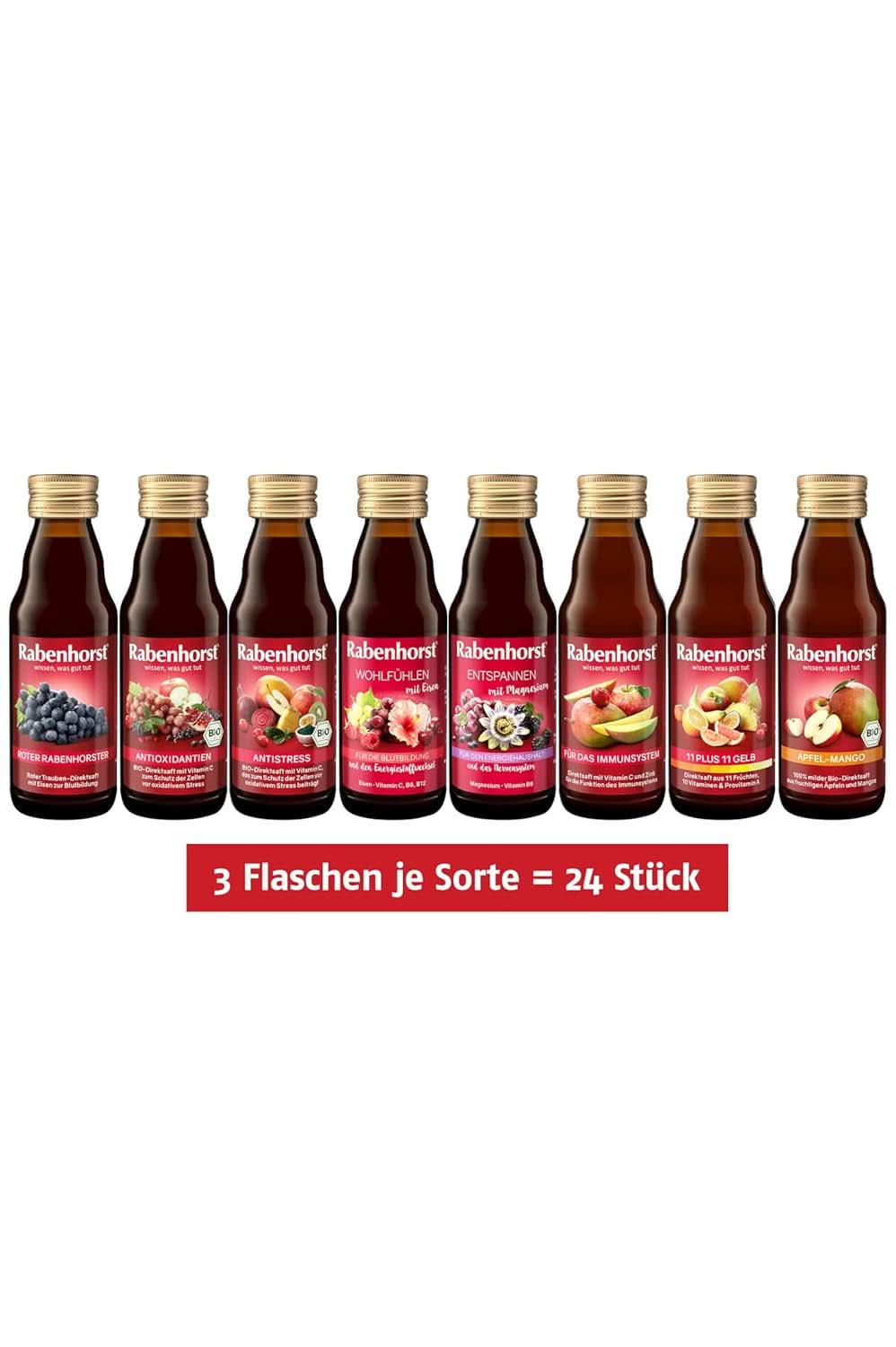 Rabenhorst pachet de degustare mini, 8 soiuri ori 3 sticle (24 X 125 ml) Bauturi fara alcool Naty Shop