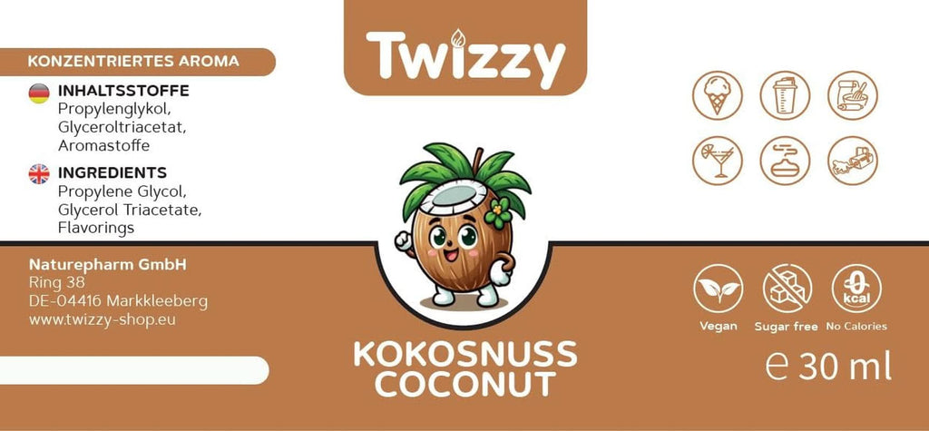 Twizzy Coconut Food Flavouring - Aromă intensă de nuca de cocos, 30 ml Arome Naty Shop