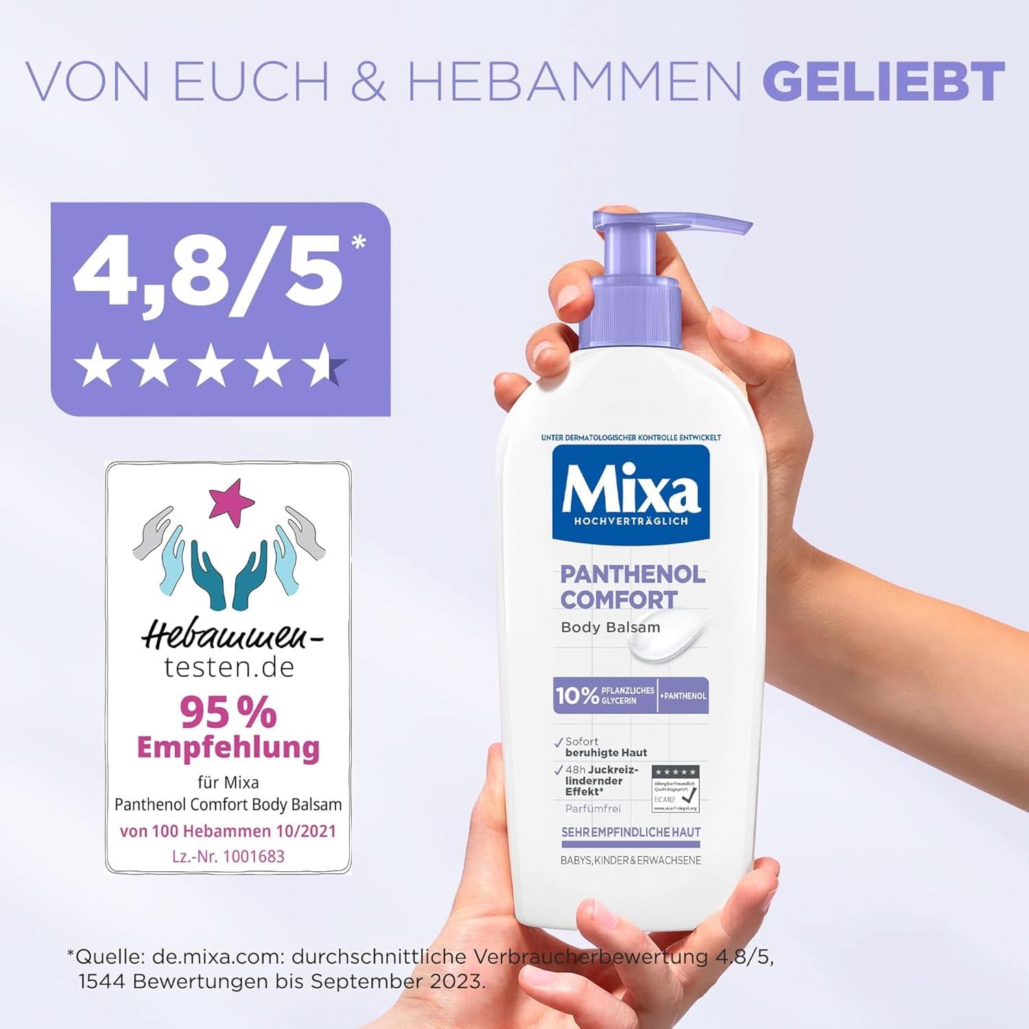 Mixa Panthenol-Körperlotion, Balsam zur Linderung von Juckreiz und beruhigend, 250 ml Kosmetik und Schönheit Naty Shop