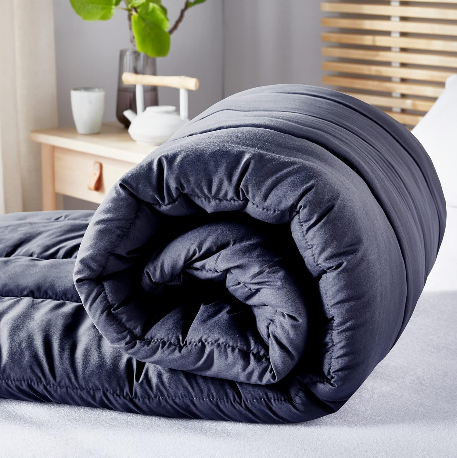 Pikolin Home - Plapumă reversibilă 300 G - Umplutură nordică bicoloră - Pentru pat 150 - Cosy, cald, respirabil, galben muștar, 240 X 220 Cm Plapumi si pilote Naty Shop