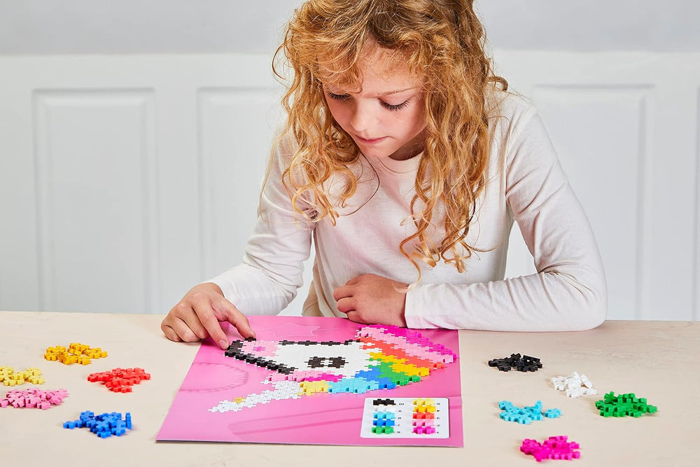 Plus-Plus 9603929, Geniales Konstruktionsspielzeug, Puzzle Einhorn, Kreativ-Bausteine, 250 Teile