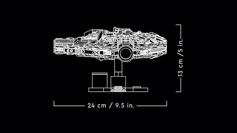 LEGO Star Wars 75375 Millenium Falke – Raumschiff-Modell für Erwachsene mit Display-Ständer und Namensschild als Coole Schreibtischdeko – Geschenk für Fans von Eine Neue Hoffnung